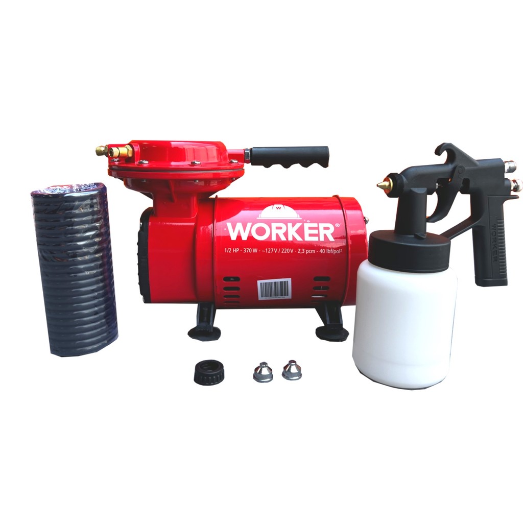 Compressor Ar Direto Tufão Bivolt Kit Pistola Pintura Champerini