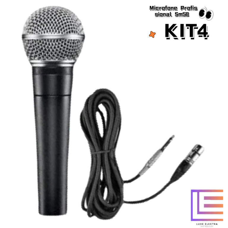 KIT4 Microfone Profissional Sm58 Com Cabo 5 Metros