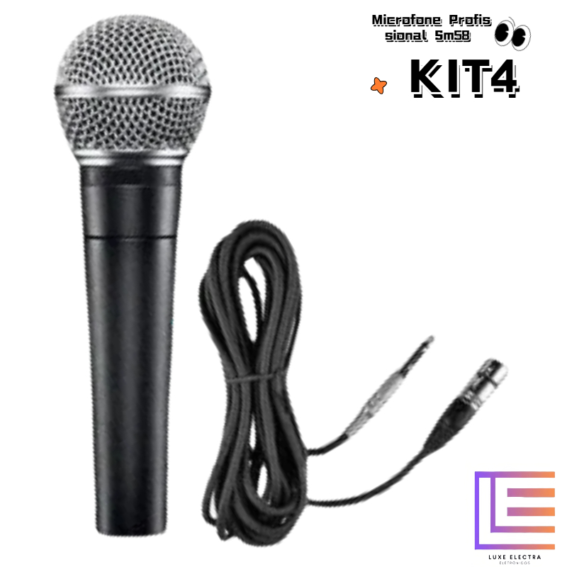Microfone Profissional Sm58 Com Cabo 5 Metros Chave Liga E Desliga Alta Sensibilidade Envio Imediato