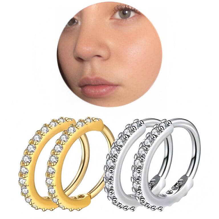 Piercing de Cartilagem do Nariz com Argola e Stras