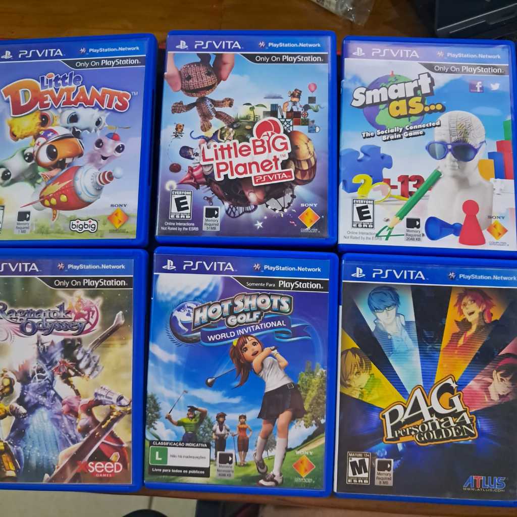 Lote de 4 Jogos PS Vita. Lego + Little Deviants + Smart AS + Ridge Racer. LEIA A DESCRIÇÃO