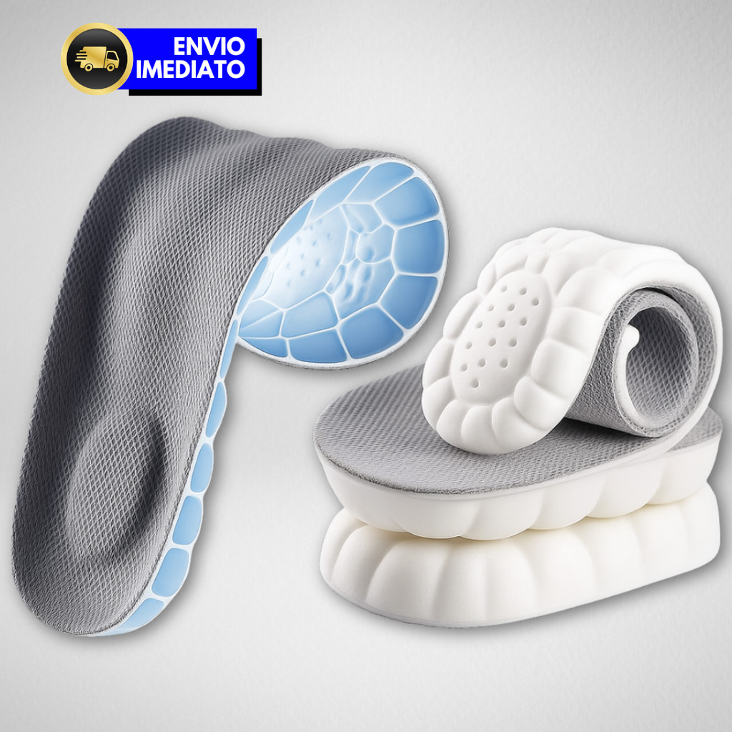 Palmilha De Altissimo Conforto 4d Tênis Sapatos Ortopédica Gel Macia Suporte de Arco Antiodor 1347