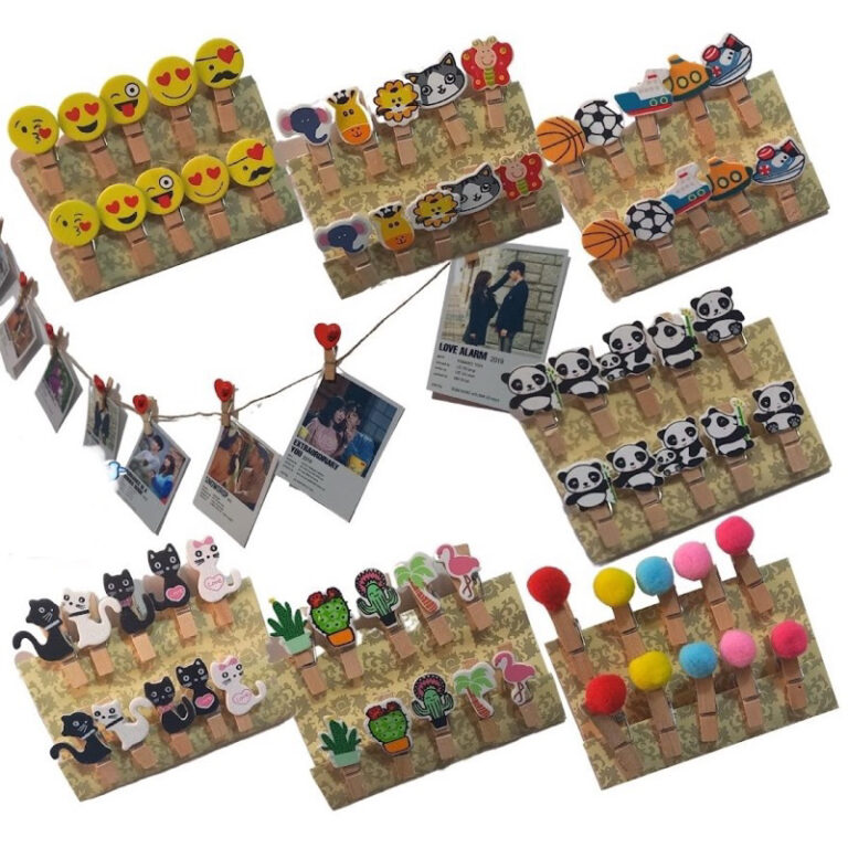 Kit 10 Mini Pregador Prendedor Madeira Decorado pa