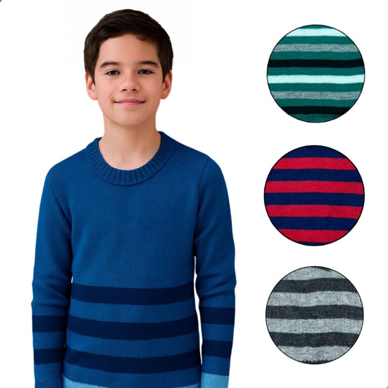 Kit 3 Blusas Masculinas Juvenis Tricô Canelado Li