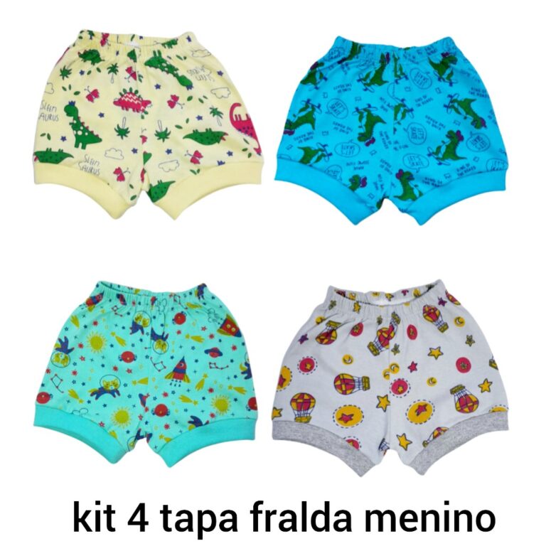 KIT 4 short  / tapa fralda   / para  bebê  100%al