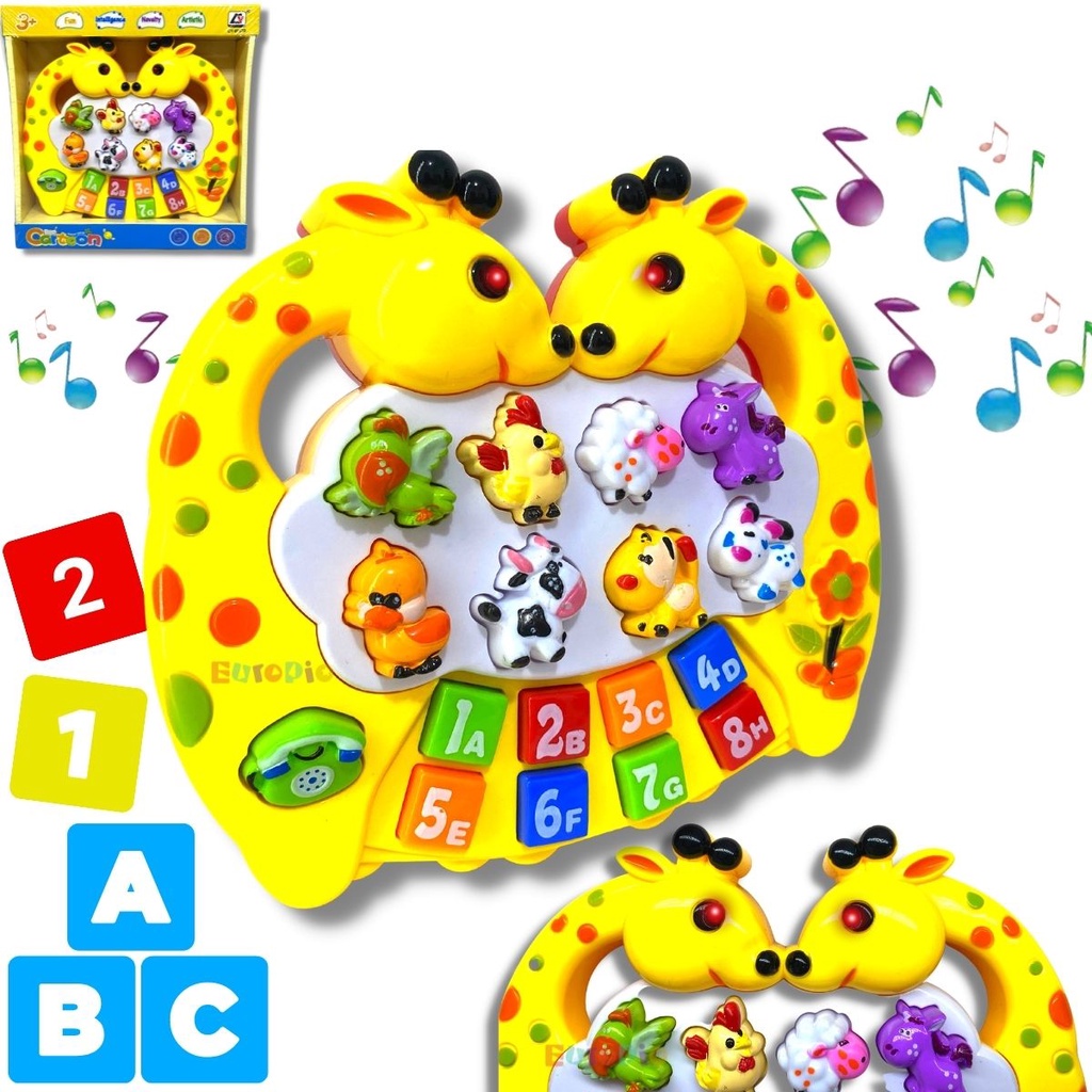 Piano Infantil Teclado Musical Educativo Com Som de Animais Brinquedo