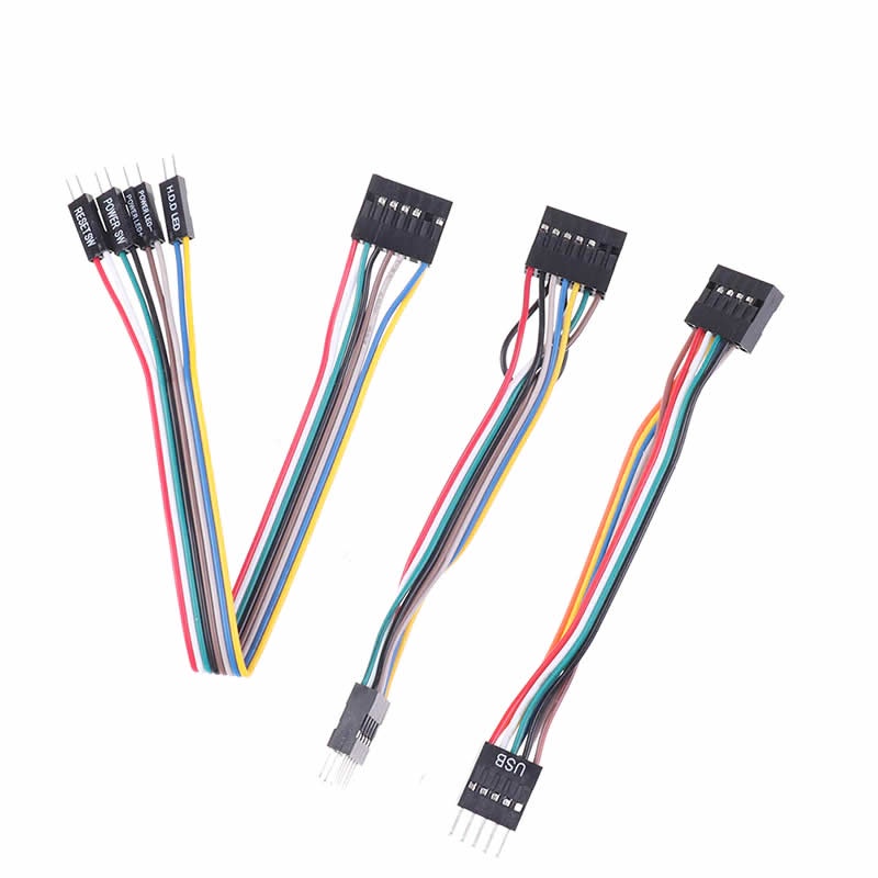3 Cabos Extensores Para Computador – Power-Reset – Usb  e Audio