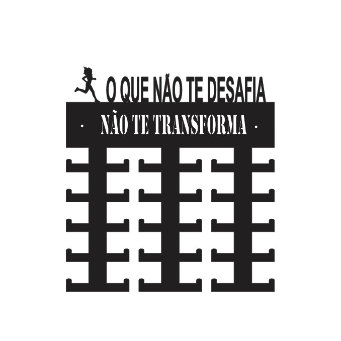 Porta Medalhas Corrida Feminino Mdf 6mm Preto P/30