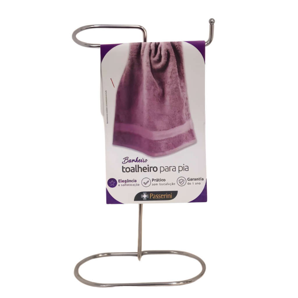 Suporte Porta Toalha De Bancada Para Lavabo Toalheiro Aço Cromado