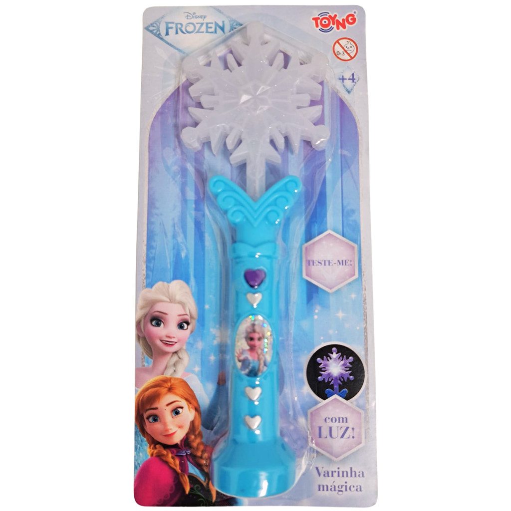 Mini Varinha Mágica Encantada Frozen Com Luz Brinquedo Infantil Princesa Disney Elsa Anna Acessório