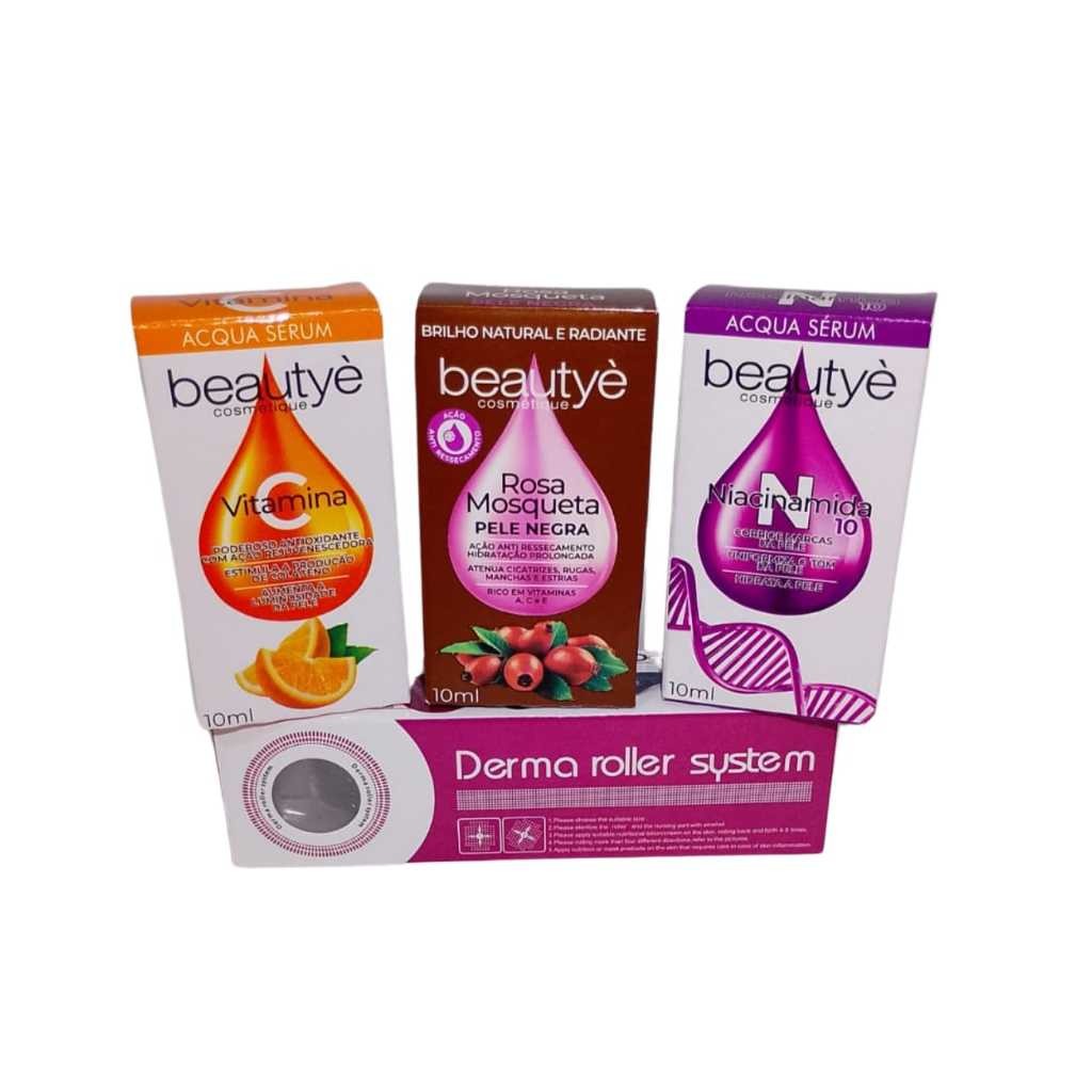 Kit SkinCare Pele Negra Beautyè – Vitamina C + Niacinamida 10% + Rosa Mosqueta 100% Pele Negra | 3×1