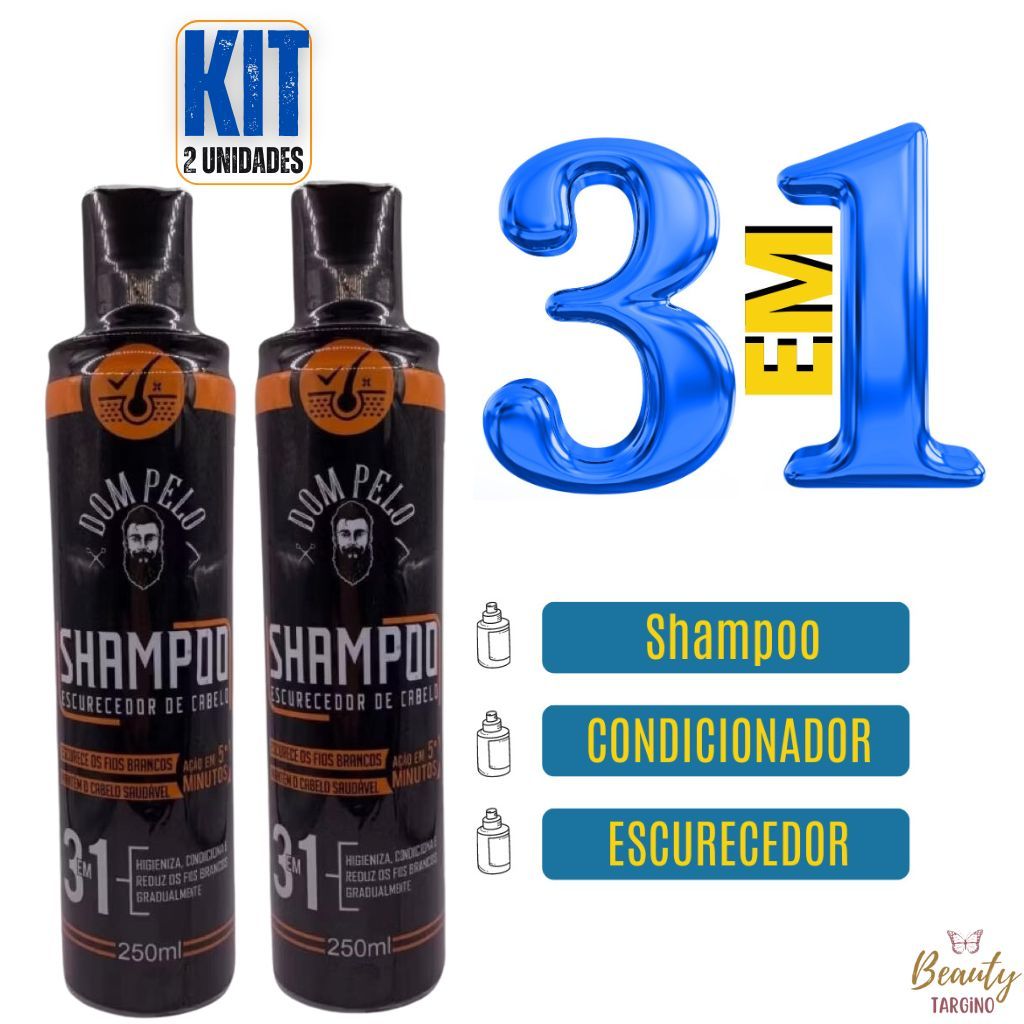 Shampoo Escurecedor De Cabelos Brancos Grisalhos – Kit 2 unidades SUPER PROMO