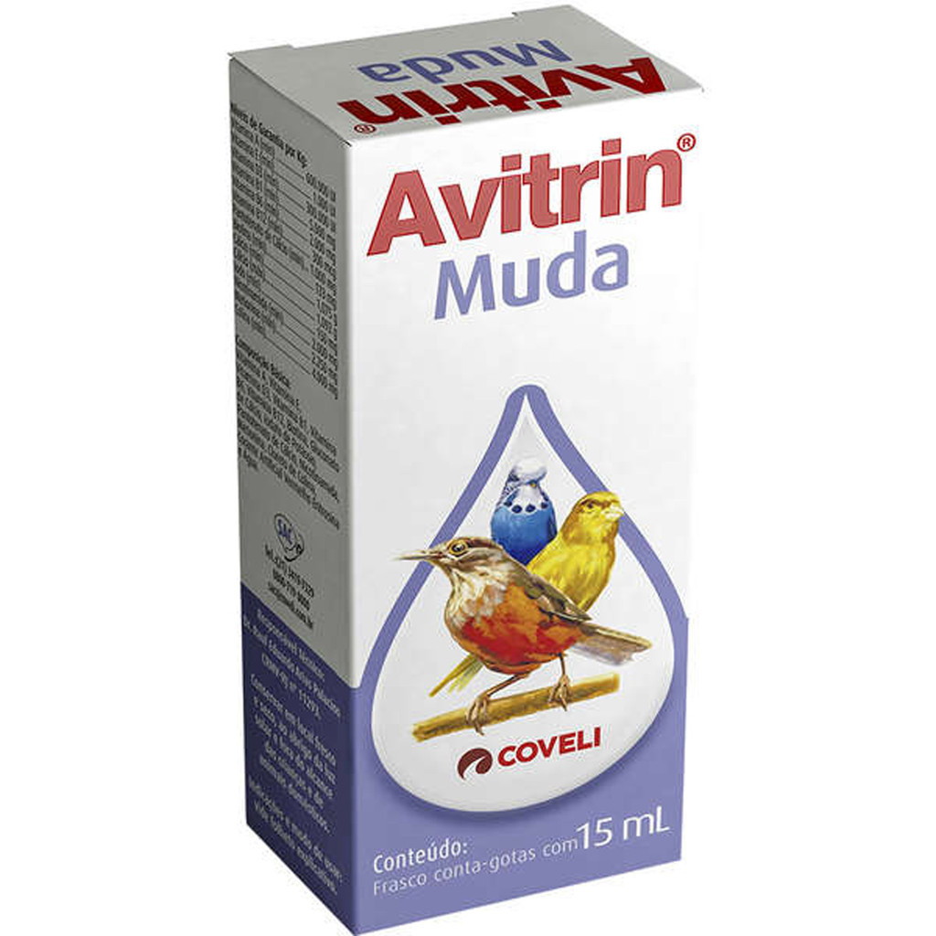Avitrin Muda Coveli para Pássaros Suplemento Vitamínico – 15 mL
