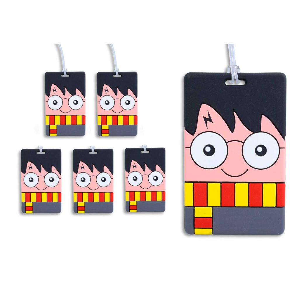 Kit 12 Tags Identificador De Malas Harry Potter Emborrachado – Tags De Bagagem Bolsas Viagem Etiquet