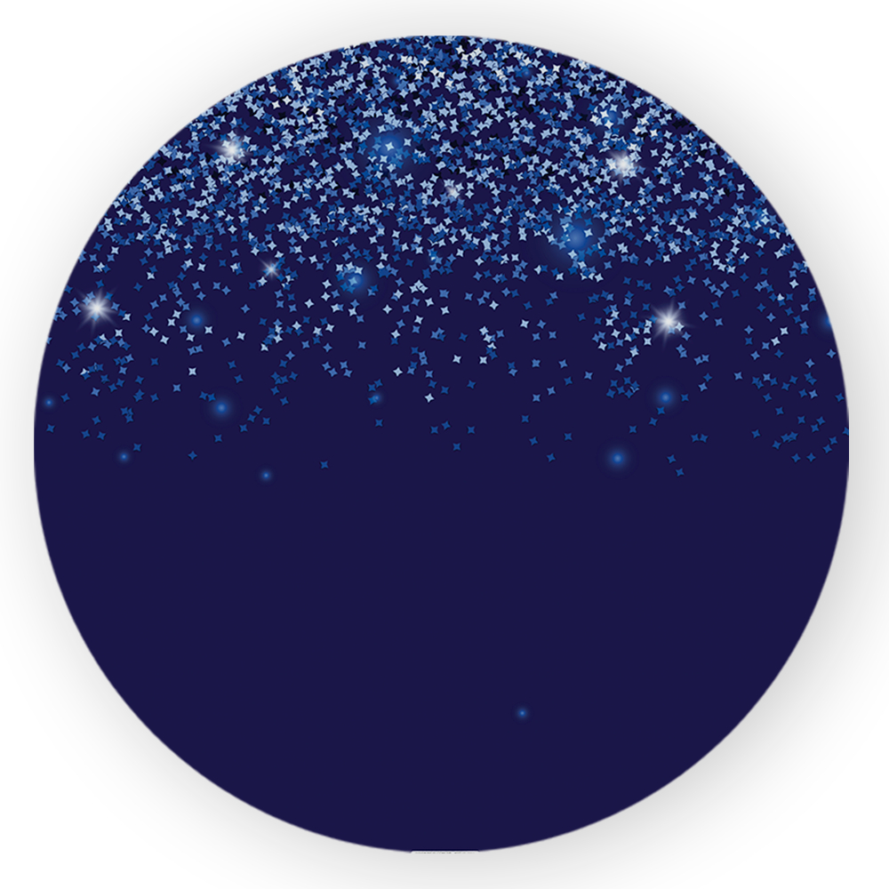 Capa Painel Redondo 1,5 Sublimado Veste Facil Decoração Tema Azul Geométrico