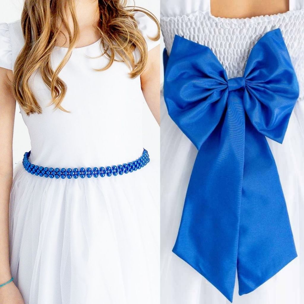 Cinto de Pérolas + Laço Colorido para Daminha | Acessório Festa Infantil REF4197