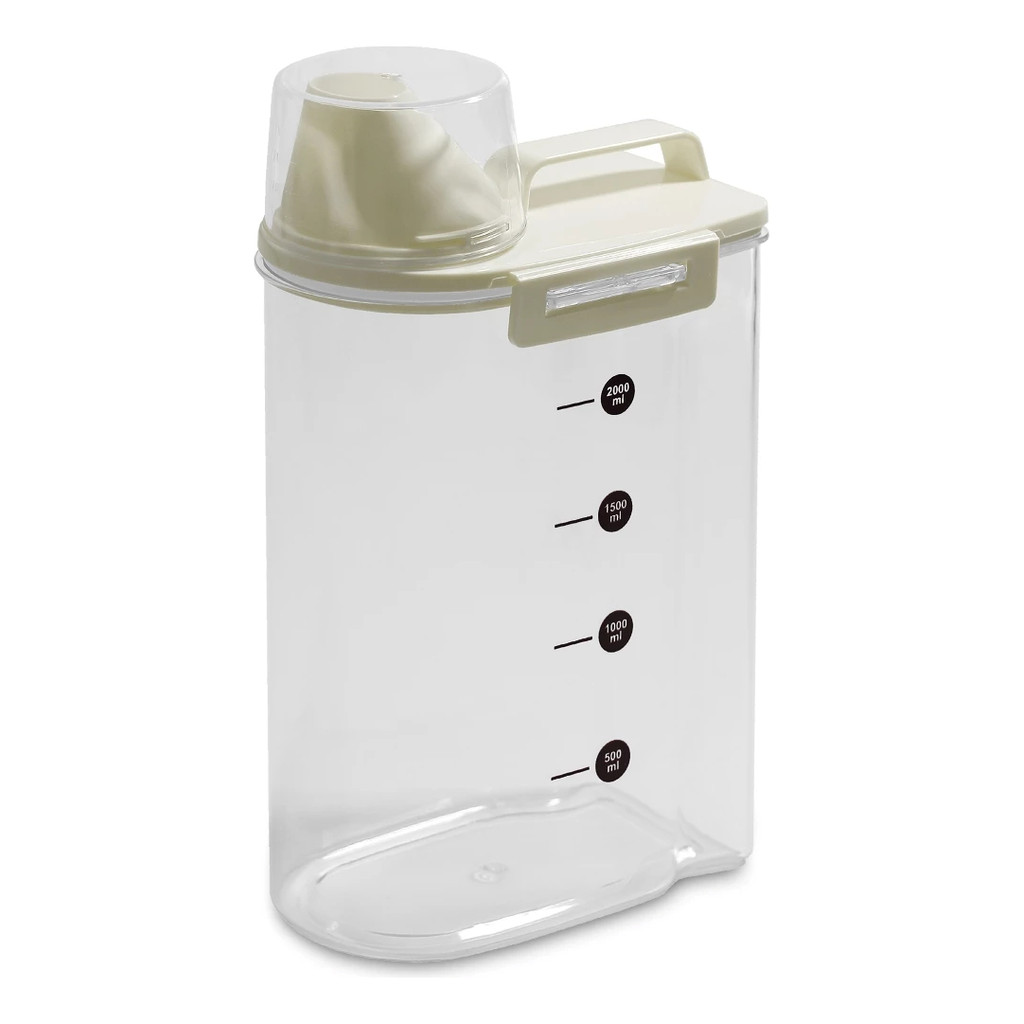Pote Hermético em Acrílico dispenser para Grãos Sabão em pó e liquido com tampa Copo Medidor dosador