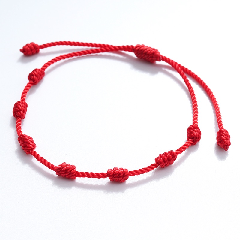Pulseira Vermelha 7 Nós  Kabbalah Contra Mal Olhado Inveja Adulto/ Infantil