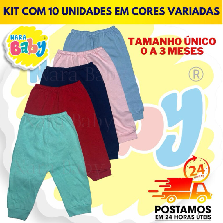 Kit 10 Unidades Mijão Recém Nascido Calça Bebê