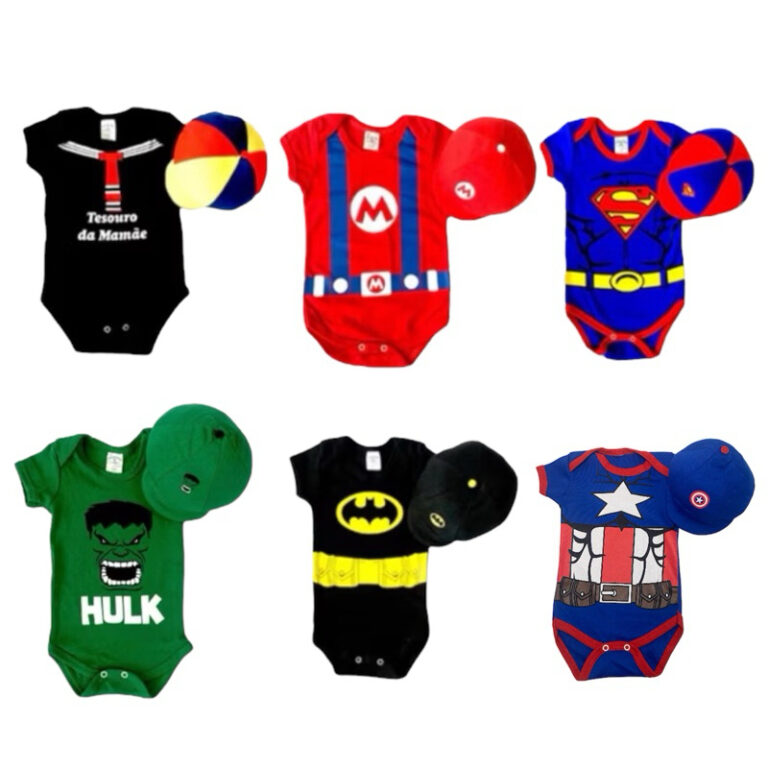 Kit bebê temáticos, mêsversário, body bebê, p
