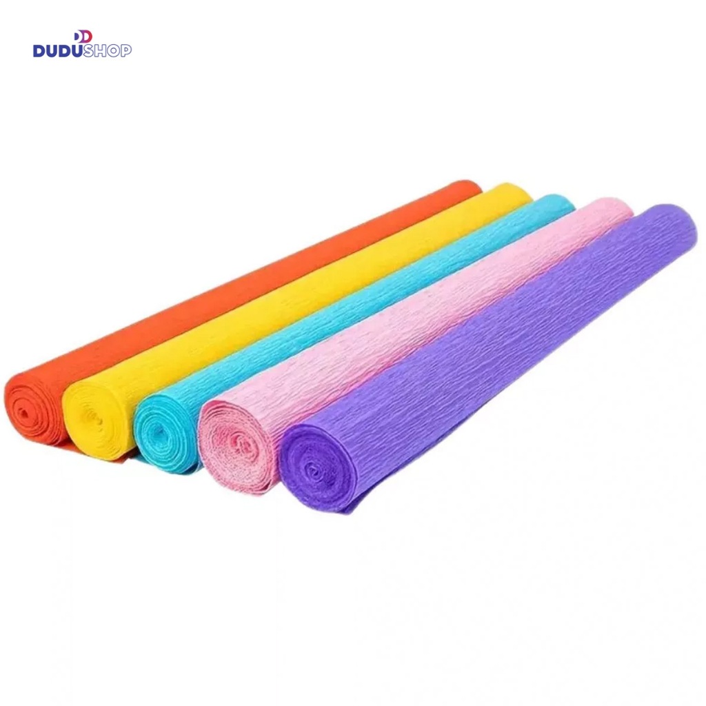 Rolos Papel Crepom Comum 48x200cm Papel Escolar Artesanato Decoração Colorido Papel Escola