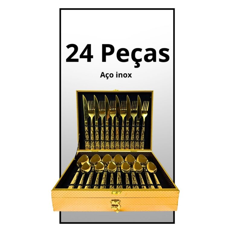Kit Faqueiro Talheres Com Maleta 24 Peças Em Inox