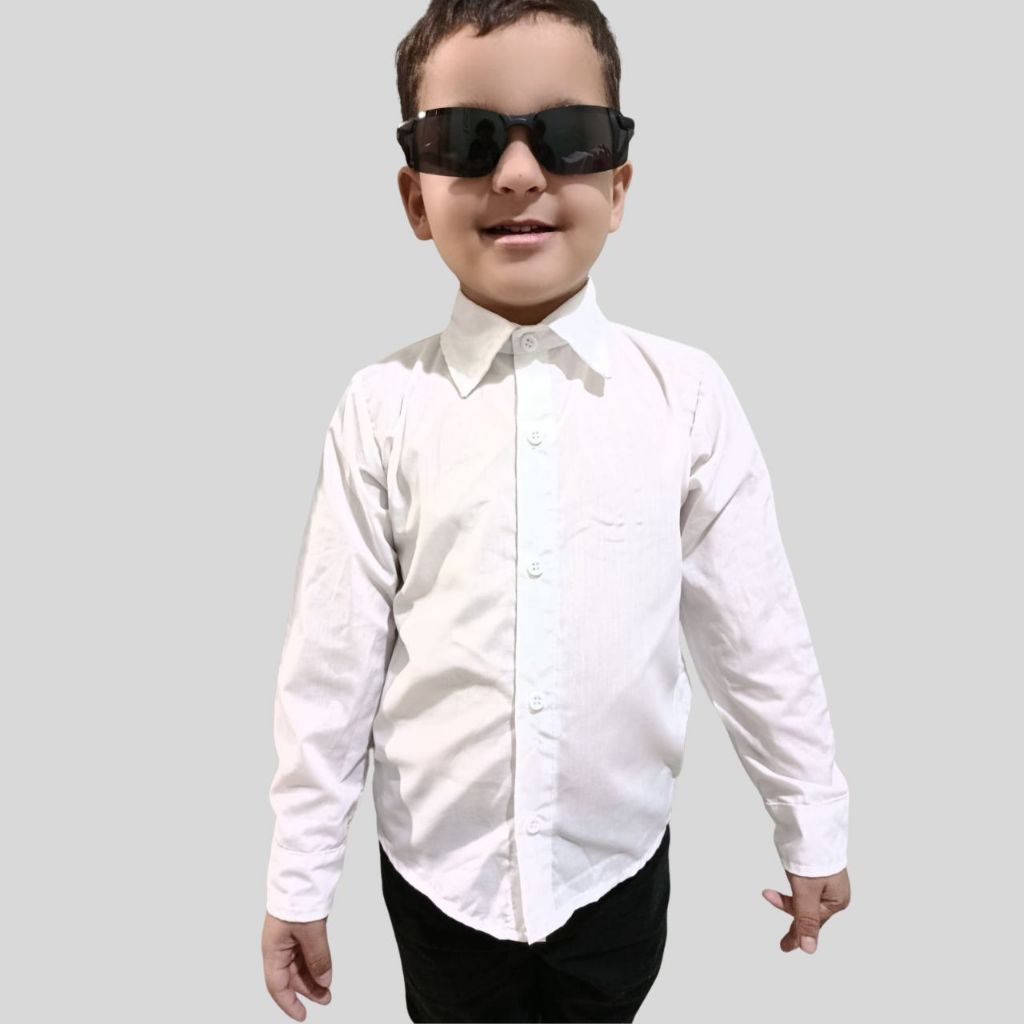 Camisa Social Manga Longa Infantil Juvenil Batizado Casamento Festa Menino Lisa Masculino Premiun