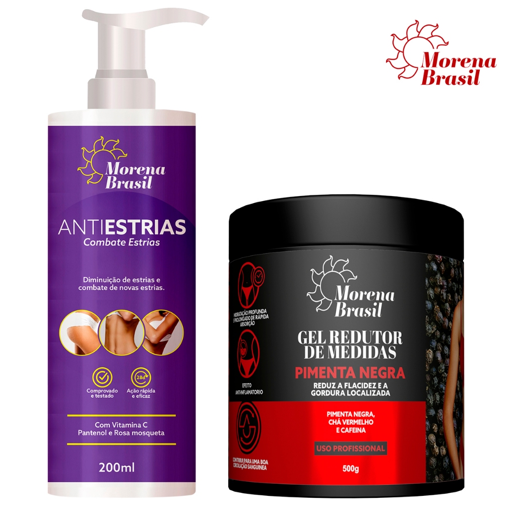 Kit  Morena Brasil  Massageado Gel Redutor + Creme Removedor de Estrias