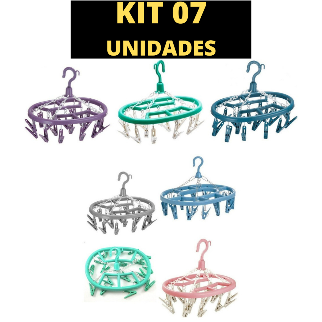 Kit 07 Varal De Calcinhas Roupas Intimas Cueca Calcinha Meia 18 Prendedores Apartamento Lavanderia