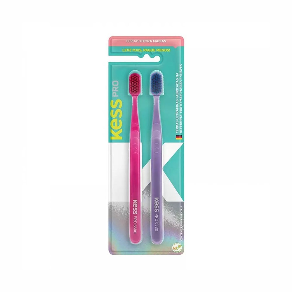 Escova Dental Kess Pro Extra Macia C/2Un