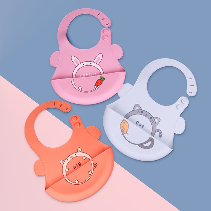 Babador Silicone Bolsa Pega Migalhas Impermeável Bebê Infantil Cata Migalha