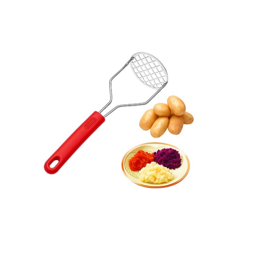 Amassador Batatas Espremedor Manual Legumes Multiuso Aço Inox Com Cabo Plastico Cozinha Multiuso