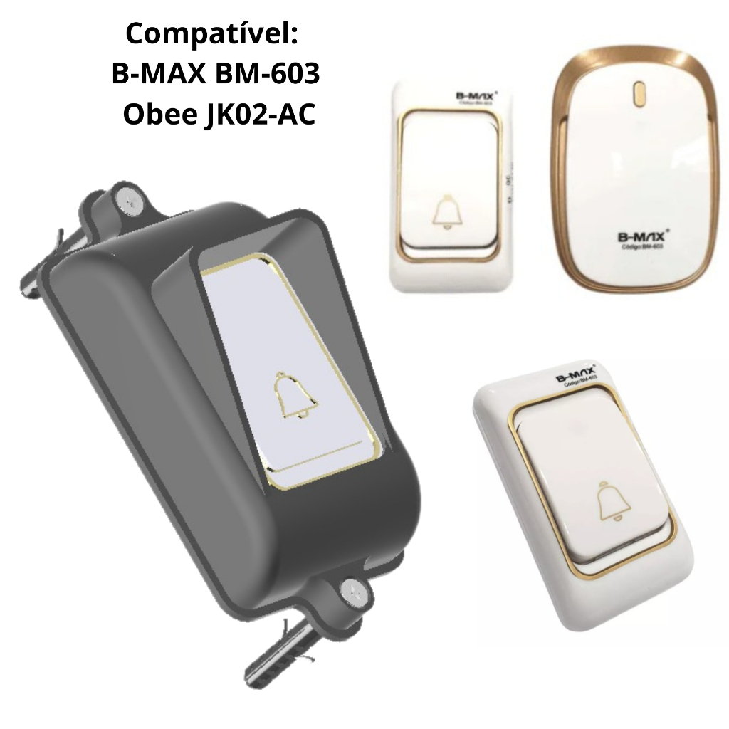 Protetor Anti Vandalismo e Furto Campainha Eletrônica Externa Sem Fio – B-MAX BM-603, Obee JK02-AC,