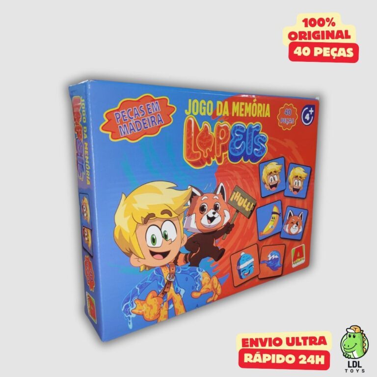 Jogo da Memória de Madeira Lopers Gamer Influenci