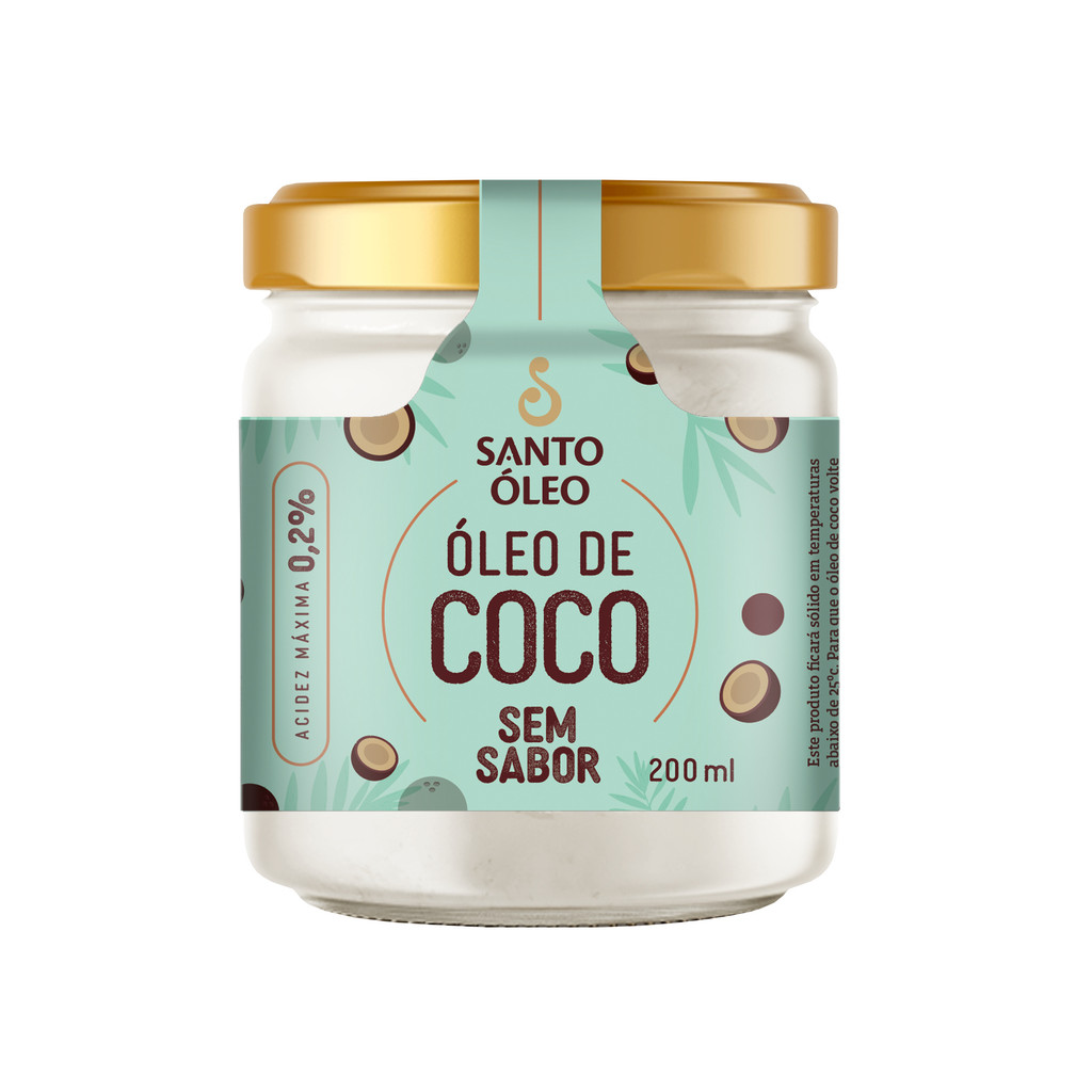 Óleo de Coco Sem Sabor 200ml  Santo Óleo