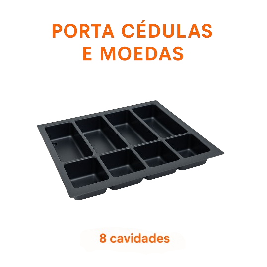 Porta Notas Niqueleira Gaveta caixa divisória com