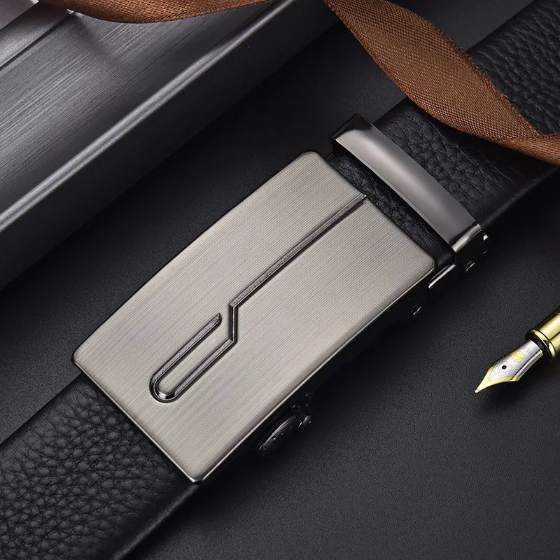 Cinto Masculino Couro Social Com Fivela Modelo Catraca Metal Automatica Qualidade Superior