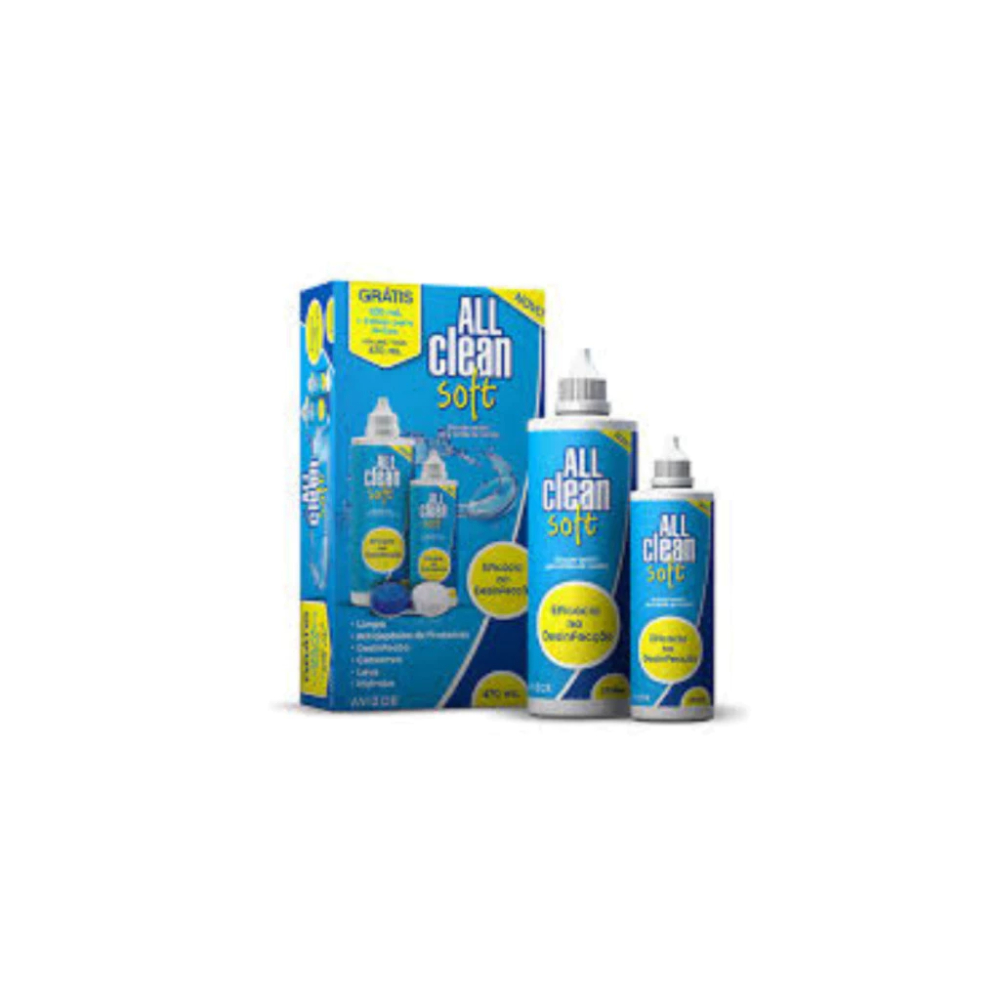 All Clean Soft Kit 350+120ml + Estojo para lentes de contato