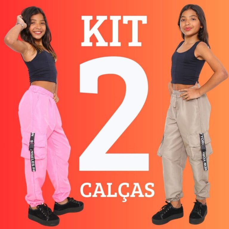 KIT 2 Calça Feminina Jogger Infantil Para Meninas
