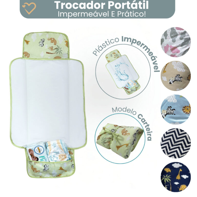 Trocador De Fralda Portátil Impermeável Dobráve