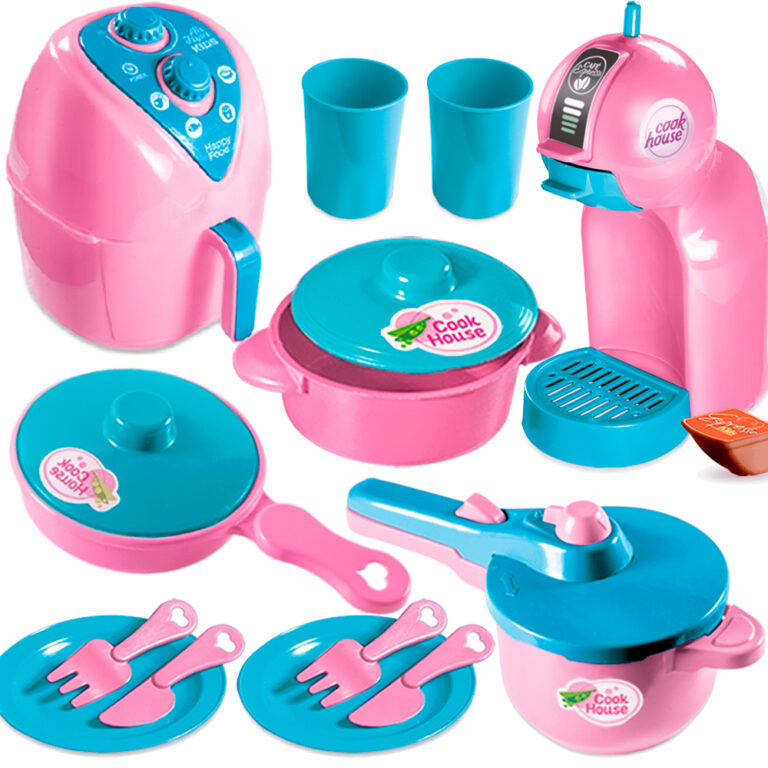 KIT COM 19 PEÇAS COZINHA INFANTIL BRINQUEDO FAZ D