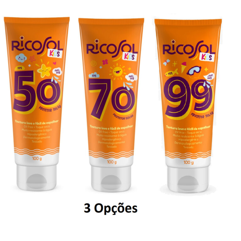 Protetor Solar Infantil RICOSOL Kids FPS 50 ou 70 