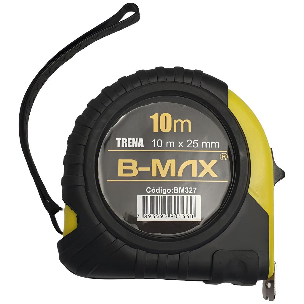 Trena 10 Metros X 25mm Emborrachada Com Trava Fita em aço Profissional Suporte para Cinto e Alça Sil