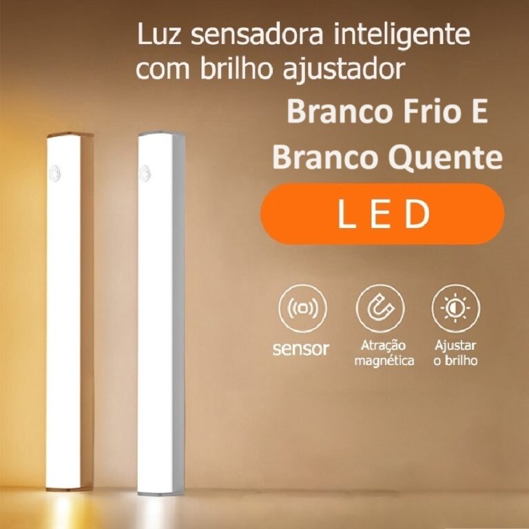 50Cm Luz LED Frio Ou Branco Sem Fio Sensor Carrega