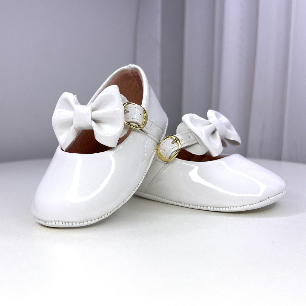 Sapatilha Bebê Feminina Laço Verniz Daminha Festa Batizado