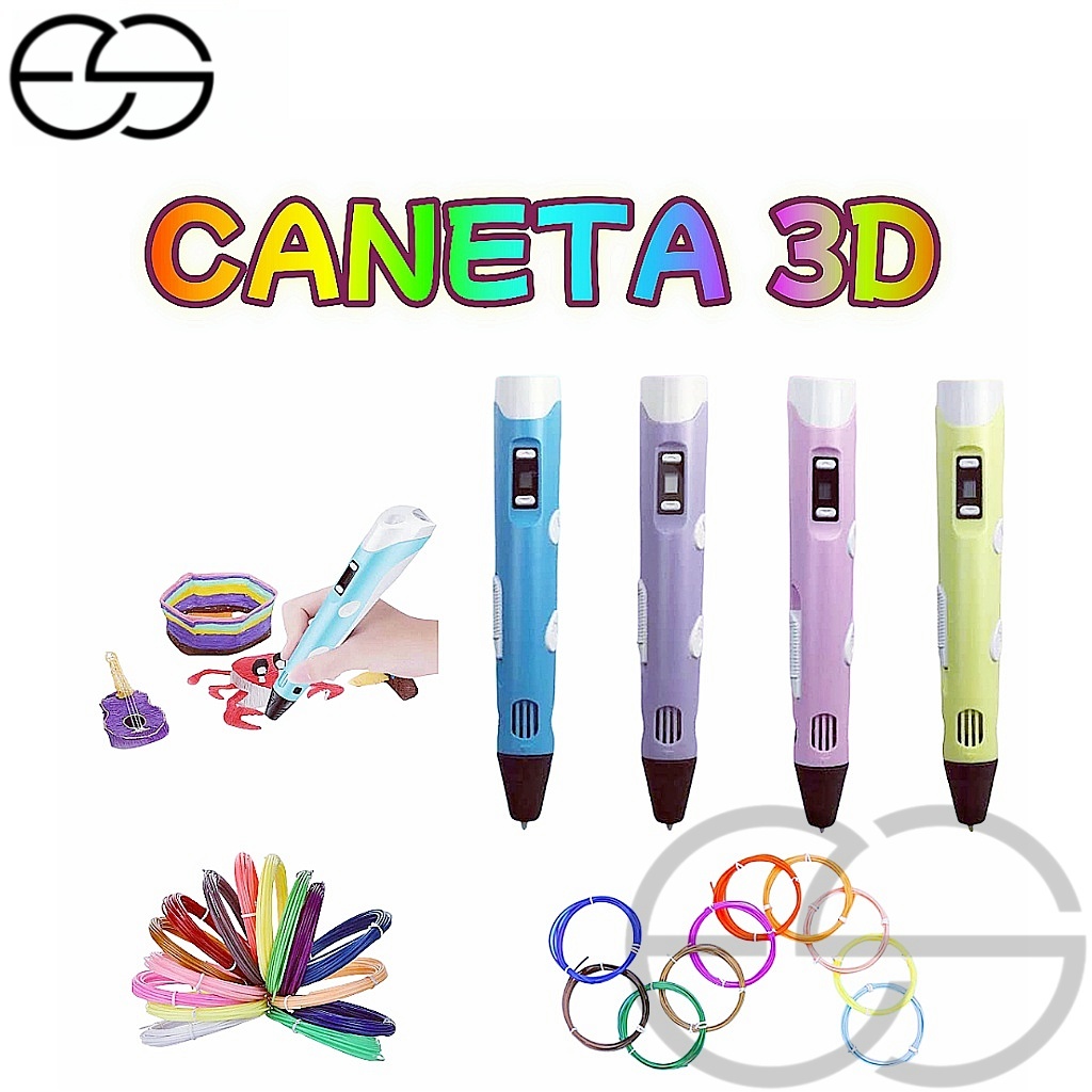 Caneta 3D Impressora Infantil Pintura Desenho 3D DIY Refil Filamento Plástico Seguro Para Crianças E