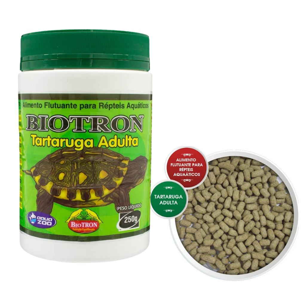 Tartaruga Adulta 250g Aqua Zoo Ração Tartaruga Aquatica Biotron jabutis e cágados.