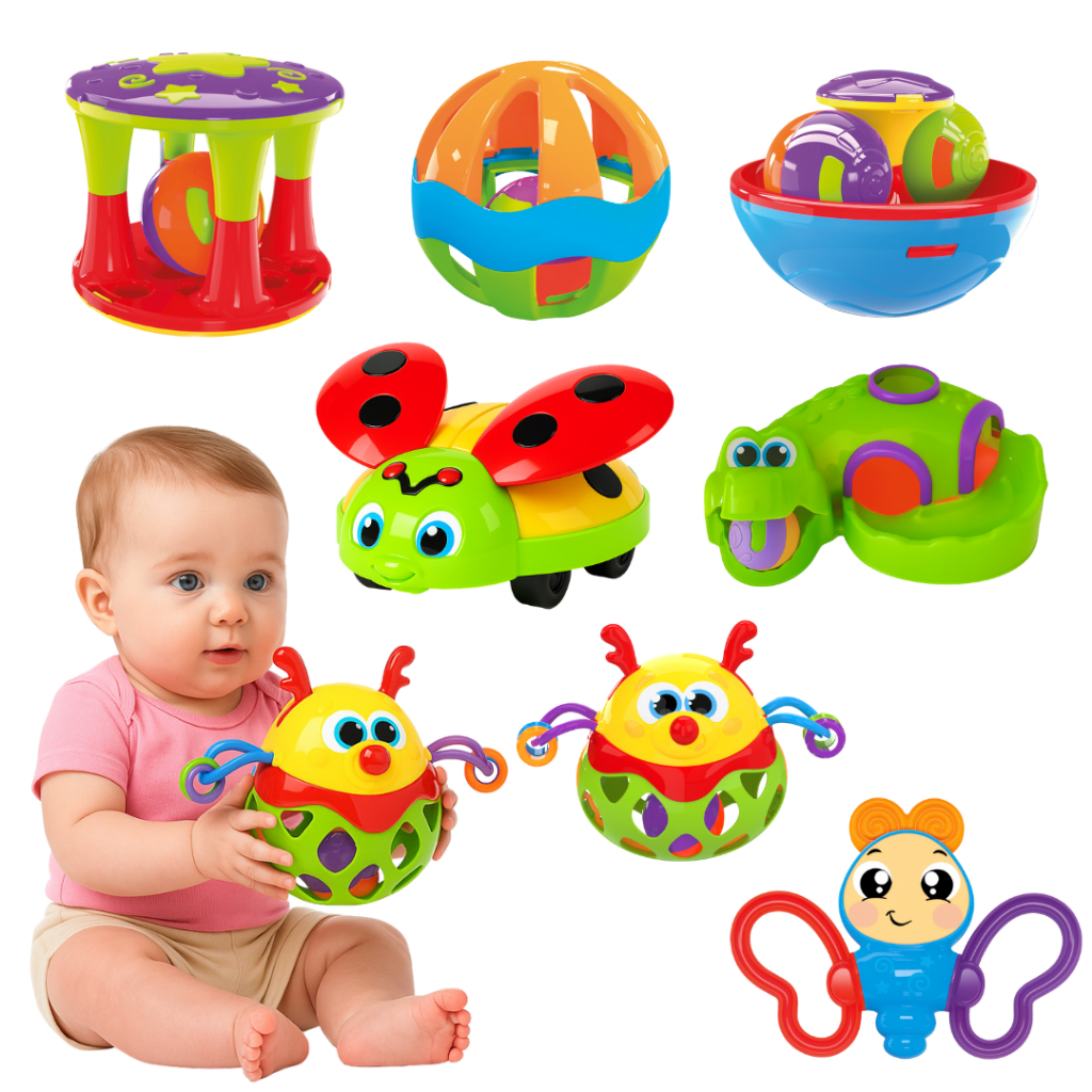 Brinquedos Educativos para Bebes Chocalho Conjunto de Atividades Didatico Colorido