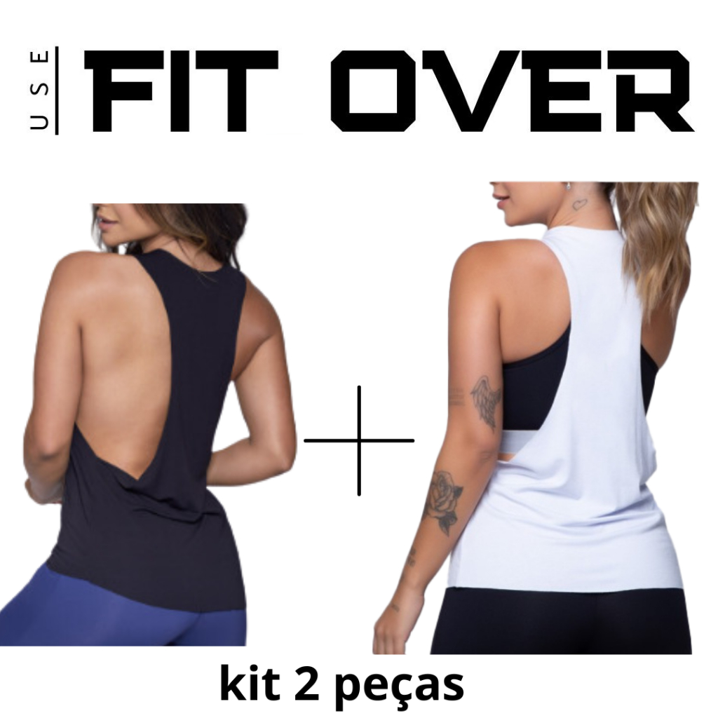 Kit 2 camisetas fitness –  cavada –  academia – crossfit – fit over