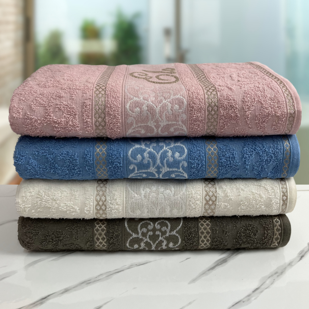 Kit com 4pçs Toalha de Banho Ele E Ela 75x145cm 100% Algodão – Kihertex